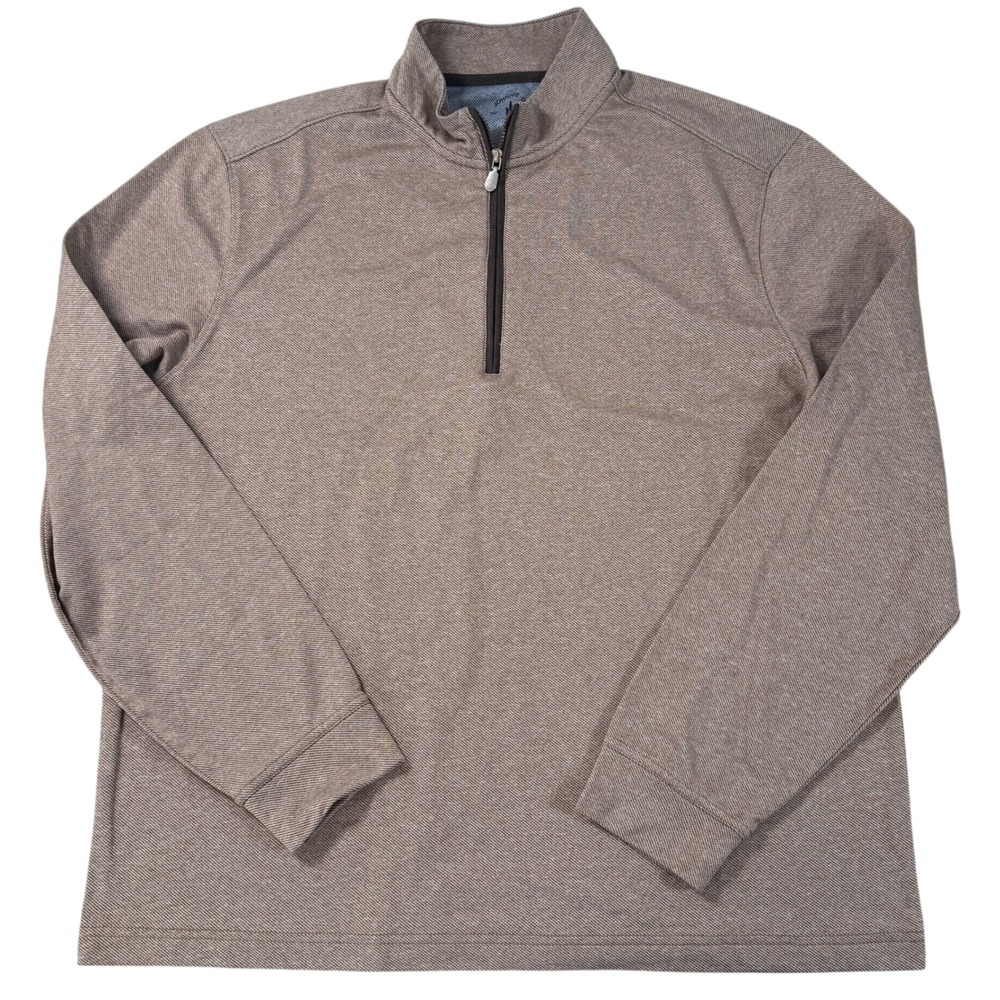 Johnnie-O Farber Russet Brown 1/4 Quarter Zip Pullover‎ Mens Large Sweater